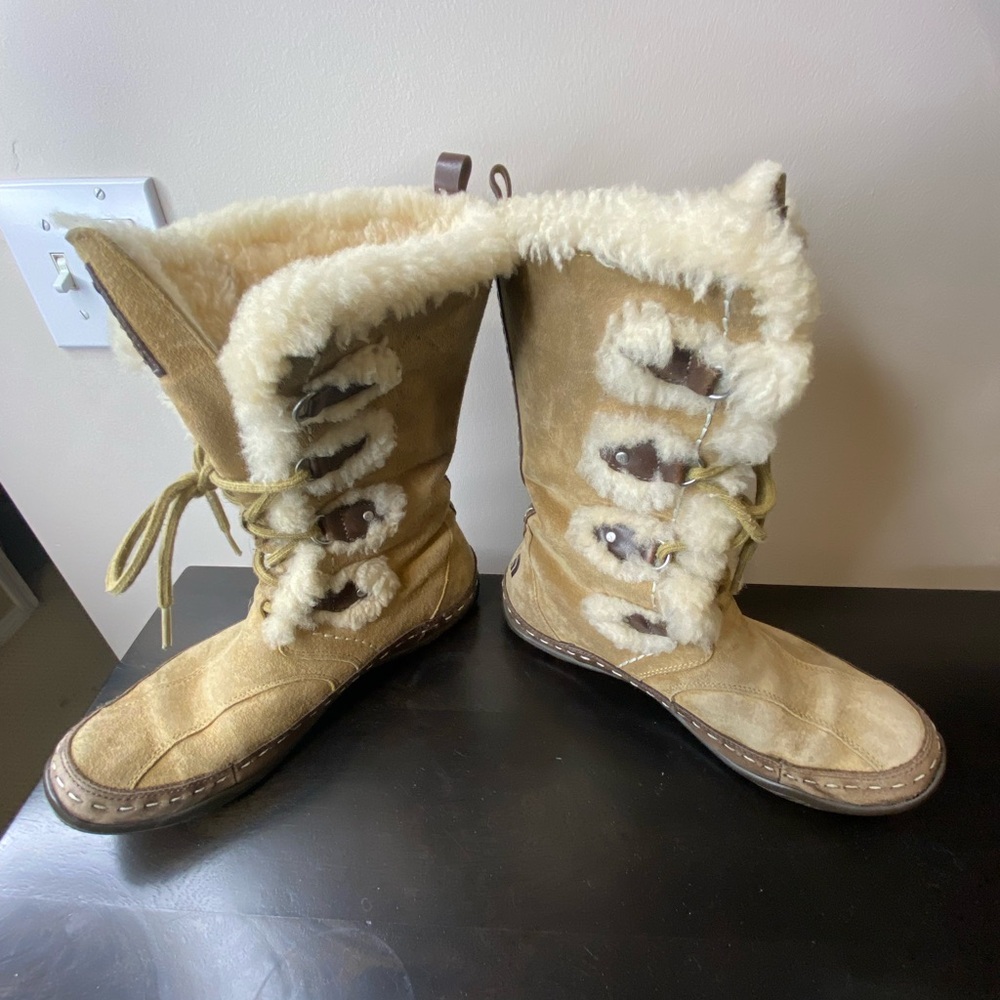 The North Face brown waterproof faux fur lined lace up winter boots, size 8.5 - Picture 5 of 12